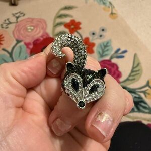 Aldo Black and Silver Fox Ring
